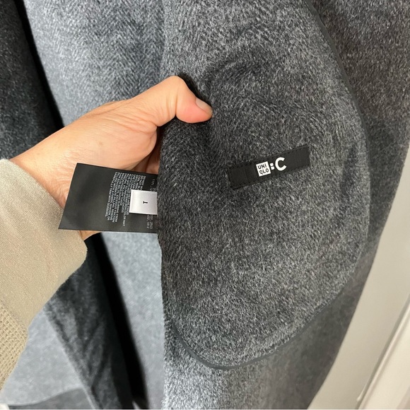 Uniqlo Minimalist Oversized Modern Double Face Wrap Coat Wool Blend size small - Picture 5 of 9